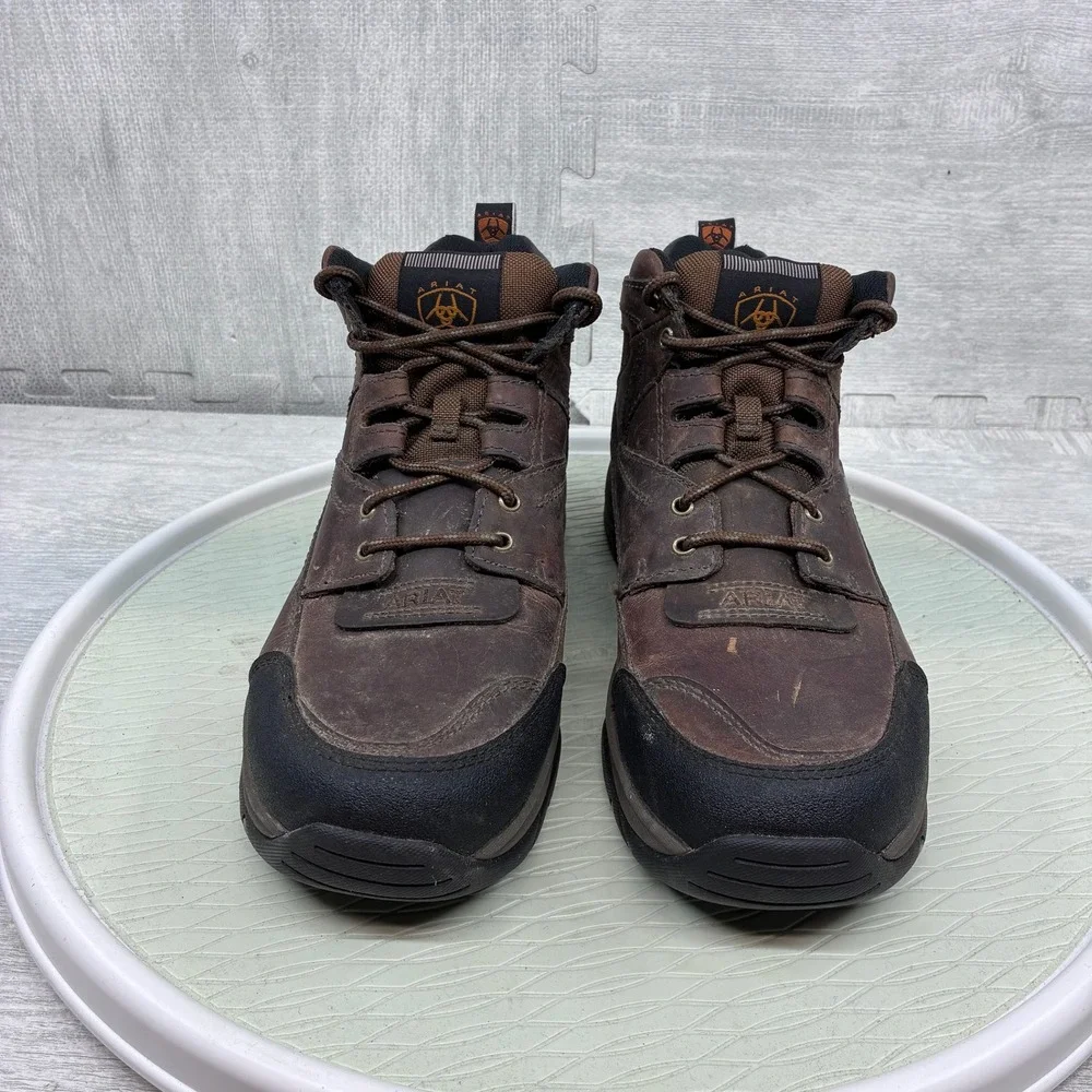 Ariat ATS Terrain Hiking Boots Mens 13 Brown Leather Waterproof Trail 10002182